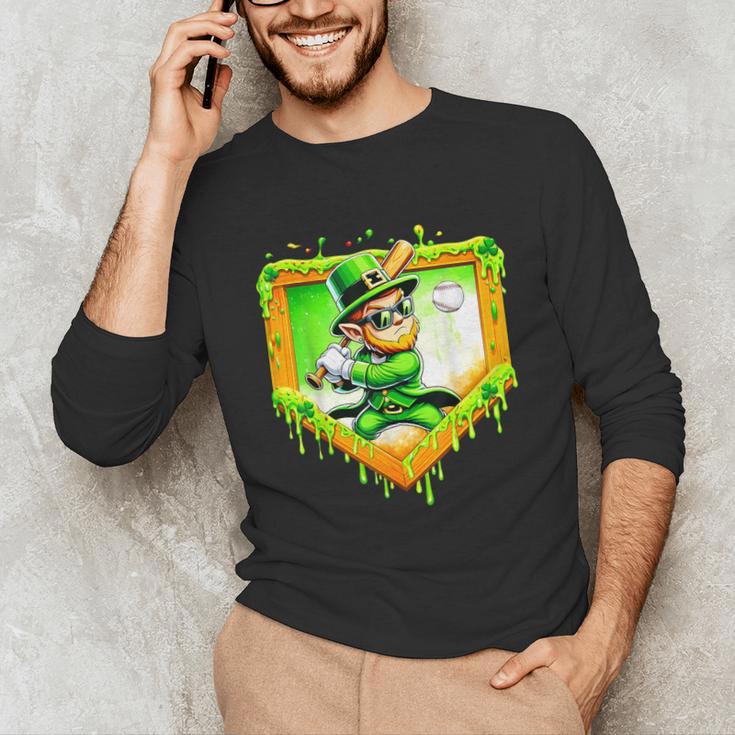 Leprechaun Baseball St Patricks Day Ice Cream Drip Men Boys Unisex Long Sleeve T-Shirt Leprechaun Baseball St Patricks Day Ice Cream Drip Men Boys Unisex Long Sleeve T-Shirt