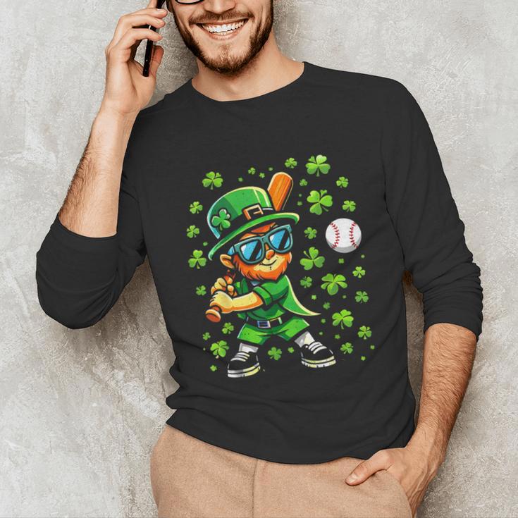 Leprechaun Playing Baseball Happy St Patricks Day Men Boys Unisex Long Sleeve T-Shirt Leprechaun Playing Baseball Happy St Patricks Day Men Boys Unisex Long Sleeve T-Shirt