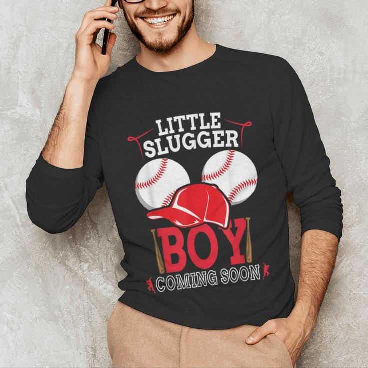 Little Slugger Boy Coming Soon Baby Announcement Baseball Unisex Long Sleeve T-Shirt Little Slugger Boy Coming Soon Baby Announcement Baseball Unisex Long Sleeve T-Shirt