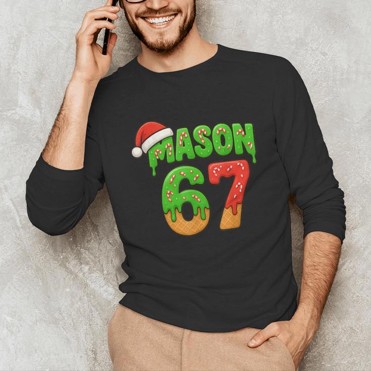 Mason 67 Christmas Ice Cream Drip Meme Six Seven Baseball Unisex Long Sleeve T-Shirt Mason 67 Christmas Ice Cream Drip Meme Six Seven Baseball Unisex Long Sleeve T-Shirt