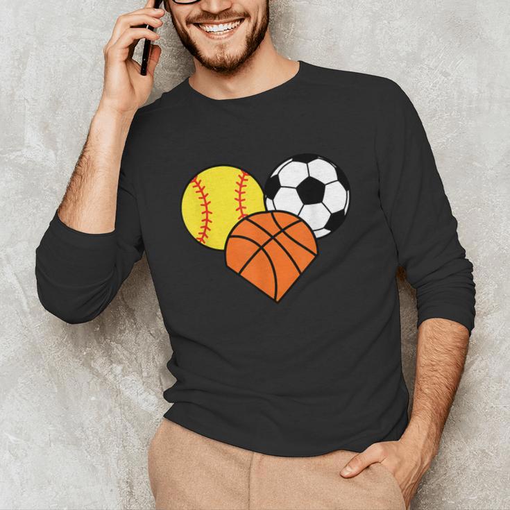 Mom Sports Heart Soccer Basketball Baseball Softball Unisex Long Sleeve T-Shirt Mom Sports Heart Soccer Basketball Baseball Softball Unisex Long Sleeve T-Shirt
