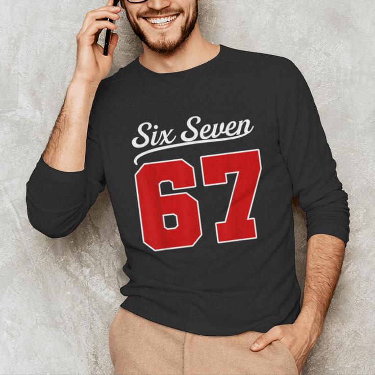 Number 67 Numbered Six Seven Baseball Jersey Style Team 67 Unisex Long Sleeve T-Shirt