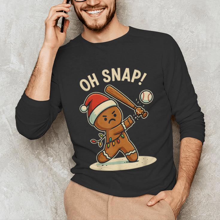 Oh Snap Gingerbreadman Baseball Christmas Men Boys Toddlers Unisex Long Sleeve T-Shirt Oh Snap Gingerbreadman Baseball Christmas Men Boys Toddlers Unisex Long Sleeve T-Shirt