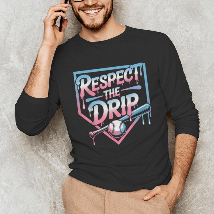 Respect The Drip Baseball Player Unisex Long Sleeve T-Shirt Respect The Drip Baseball Player Unisex Long Sleeve T-Shirt