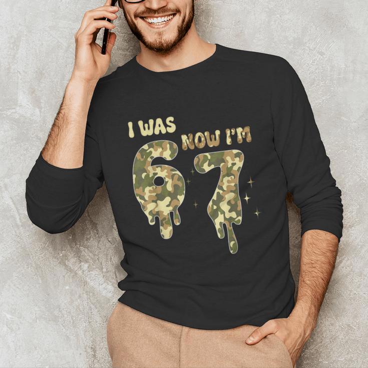 Retro I Was 6 Now I'm 7 Camo 67 Ice Cream Drip Baseball Unisex Long Sleeve T-Shirt Retro I Was 6 Now I'm 7 Camo 67 Ice Cream Drip Baseball Unisex Long Sleeve T-Shirt