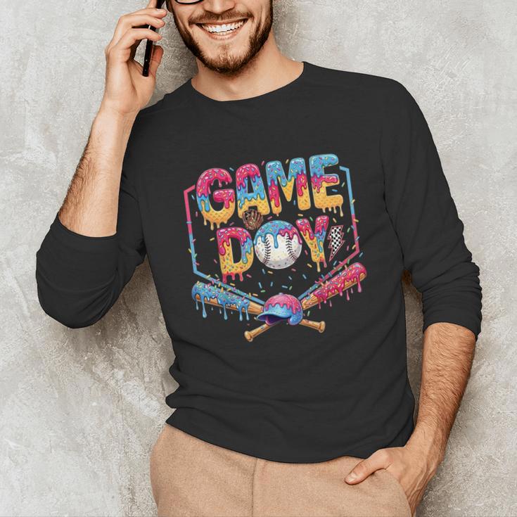 Retro Game Day Baseball Ice Cream Drip For Men Boy Kids Unisex Long Sleeve T-Shirt Retro Game Day Baseball Ice Cream Drip For Men Boy Kids Unisex Long Sleeve T-Shirt