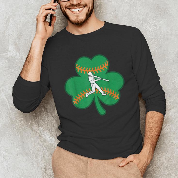 Retro Shamrock Baseball St Patricks Day Men Women Boys Girls Unisex Long Sleeve T-Shirt