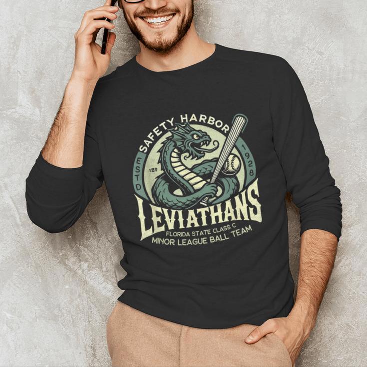 Safety Harbor Leviathans Retro Baseball Monster Unisex Long Sleeve T-Shirt