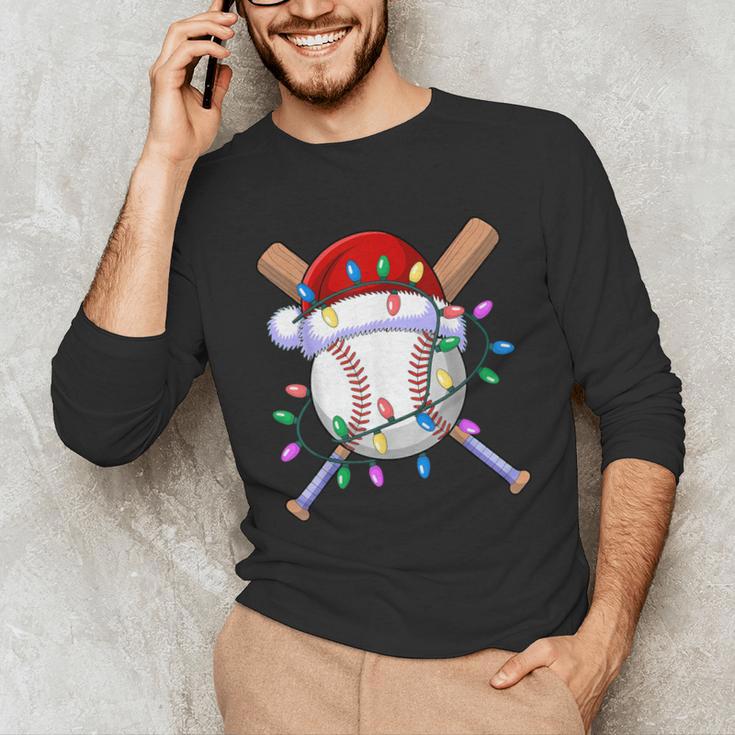 Santa Sports Christmas Baseball Player Unisex Long Sleeve T-Shirt