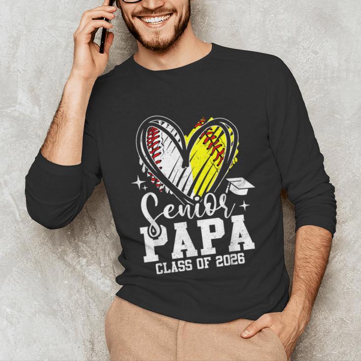 Senior Papa Class Of 2026 Baseball Softball Graduation Heart Unisex Long Sleeve T-Shirt Senior Papa Class Of 2026 Baseball Softball Graduation Heart Unisex Long Sleeve T-Shirt