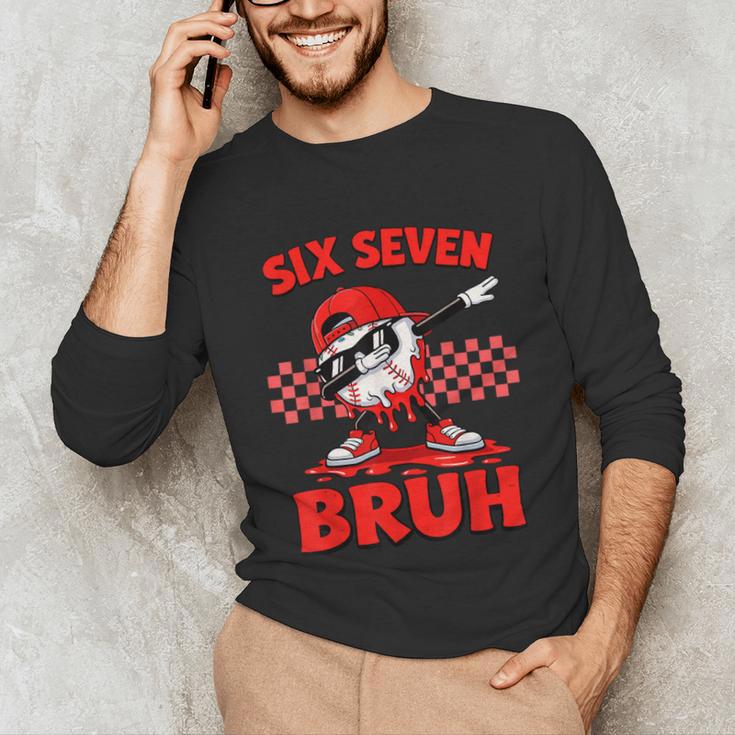 Six Seven 67 Bruh Baseball Valentine’s Day Teens Boys Kids Unisex Long Sleeve T-Shirt Six Seven 67 Bruh Baseball Valentine’s Day Teens Boys Kids Unisex Long Sleeve T-Shirt