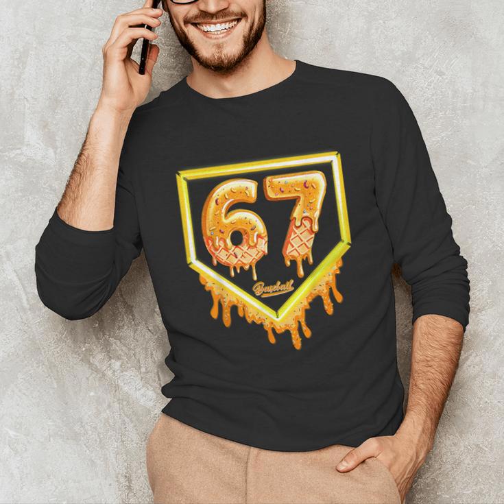Six Seven 67 Meme Gen Alpha Slang Baseball 101 Unisex Long Sleeve T-Shirt