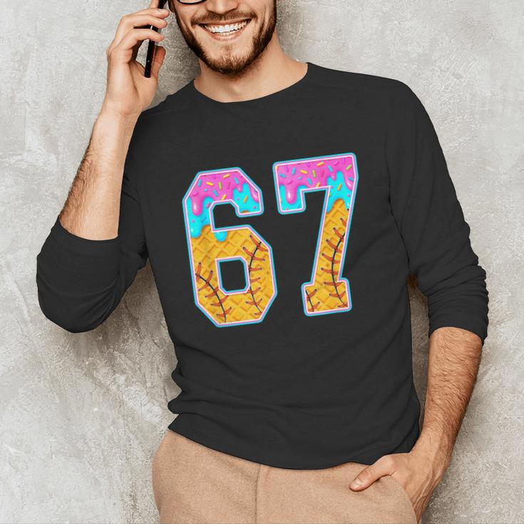 Six Seven Baseball Drip Unisex Long Sleeve T-Shirt