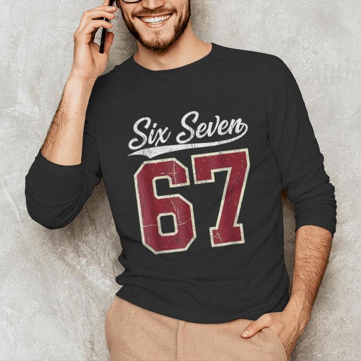 Six Seven Meme Boys Girls Kids 67 Baseball Jersey Unisex Long Sleeve T-Shirt Six Seven Meme Boys Girls Kids 67 Baseball Jersey Unisex Long Sleeve T-Shirt