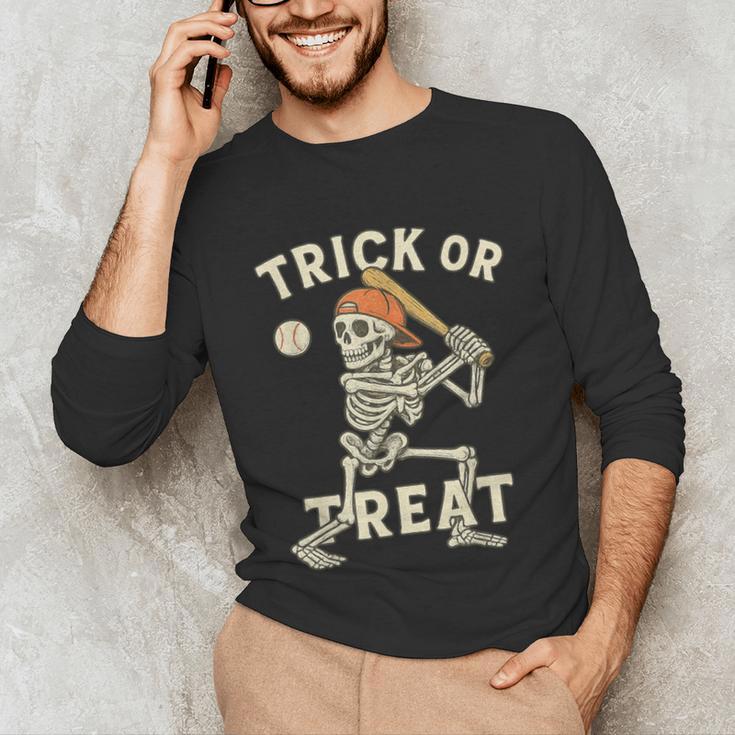 Skeleton Baseball Halloween Costume Men Boys Kids Tee Unisex Long Sleeve T-Shirt