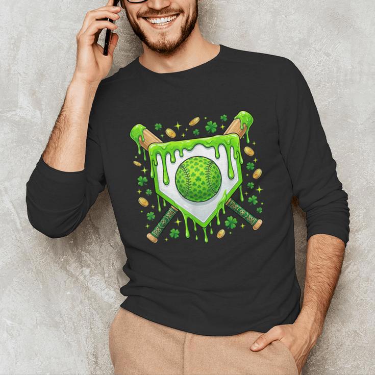 St Patrick Day Baseball Drip Ice Cream Boys Men Unisex Long Sleeve T-Shirt St Patrick Day Baseball Drip Ice Cream Boys Men Unisex Long Sleeve T-Shirt