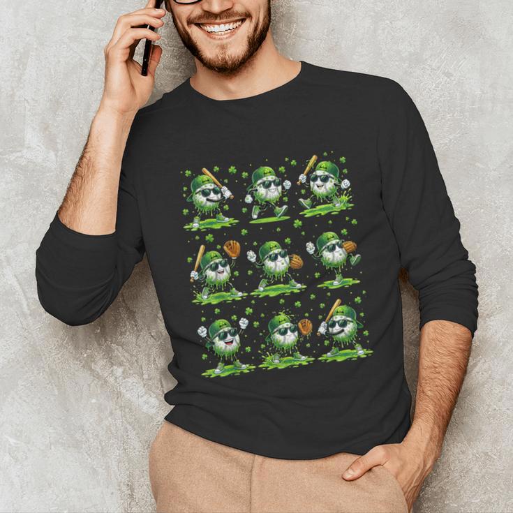 St Patricks Day Baseball Ice Cream Boys Baseball Player Unisex Long Sleeve T-Shirt St Patricks Day Baseball Ice Cream Boys Baseball Player Unisex Long Sleeve T-Shirt