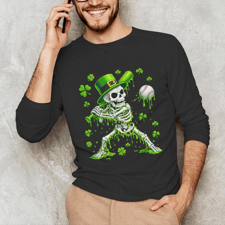 St Patricks Day Baseball Skeleton Irish Leprechaun Hat Boys Unisex Long Sleeve T-Shirt St Patricks Day Baseball Skeleton Irish Leprechaun Hat Boys Unisex Long Sleeve T-Shirt