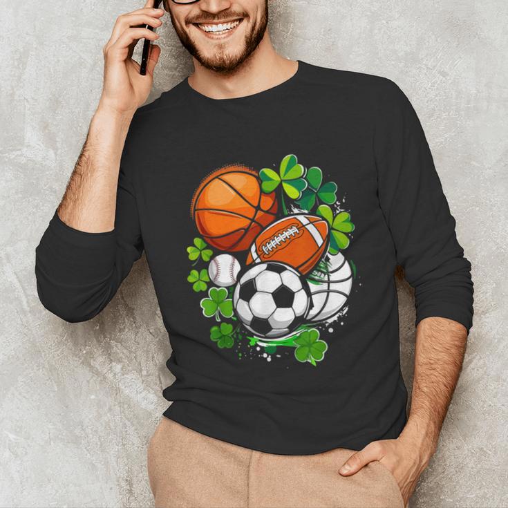 St Patricks Day Shamrock Basketball Baseball Football Soccer Unisex Long Sleeve T-Shirt