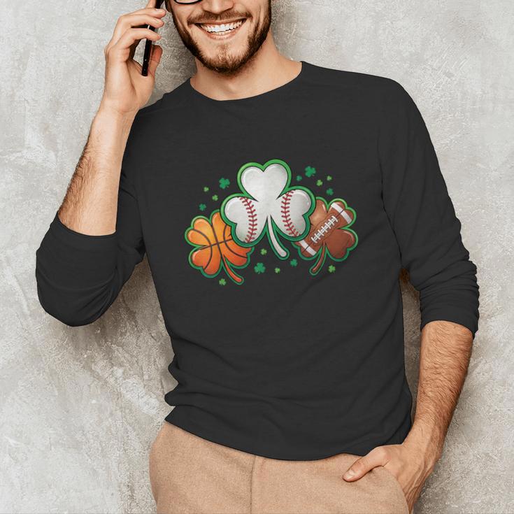 St Patricks Day Shamrock Sports Baseball Basketball Football Unisex Long Sleeve T-Shirt
