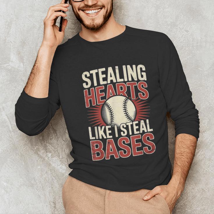 Stealing Hearts Like I Steal Bases Baseball Valentine Retro Unisex Long Sleeve T-Shirt Stealing Hearts Like I Steal Bases Baseball Valentine Retro Unisex Long Sleeve T-Shirt