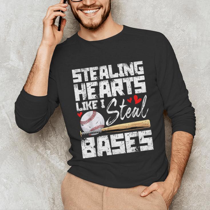 Stealing Hearts Like I Steal Bases Baseball Valentines Unisex Long Sleeve T-Shirt Stealing Hearts Like I Steal Bases Baseball Valentines Unisex Long Sleeve T-Shirt