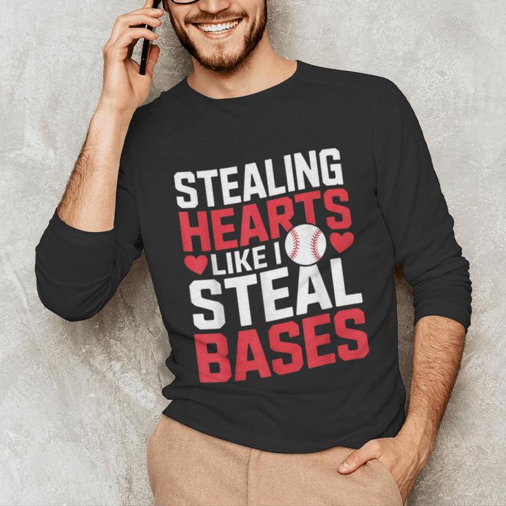 Stealing Hearts Like I Steal Bases Cute Baseball Kids Unisex Long Sleeve T-Shirt Stealing Hearts Like I Steal Bases Cute Baseball Kids Unisex Long Sleeve T-Shirt