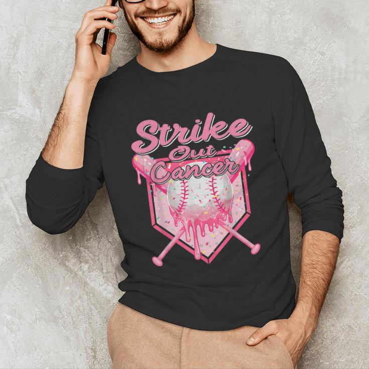 Strike Out Breast Cancer Baseball Drip For Boys Youth Unisex Long Sleeve T-Shirt Strike Out Breast Cancer Baseball Drip For Boys Youth Unisex Long Sleeve T-Shirt