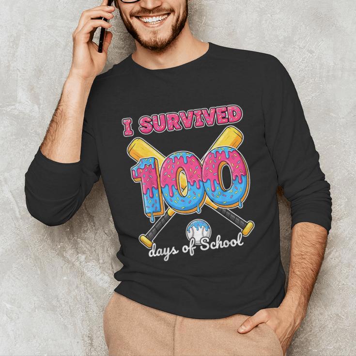 I Survived 100 Days Of School Baseball Cream Drip Boys Unisex Long Sleeve T-Shirt I Survived 100 Days Of School Baseball Cream Drip Boys Unisex Long Sleeve T-Shirt