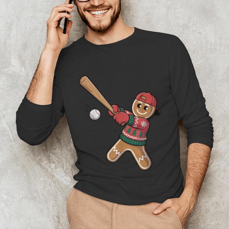 Ugly Christmas Sweater Gingerbread Baseball Toddler Kids Unisex Long Sleeve T-Shirt