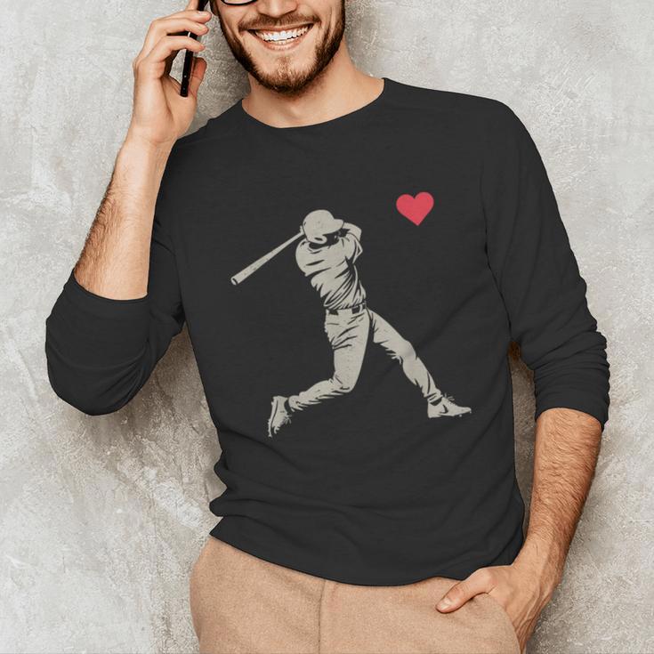 Valentines Day Baseball Batter Silhouette Heart Men Boy Kids Unisex Long Sleeve T-Shirt Valentines Day Baseball Batter Silhouette Heart Men Boy Kids Unisex Long Sleeve T-Shirt