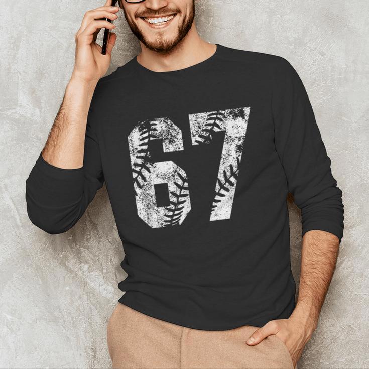 Vintage Baseball Number 67 Jersey Player Uniform Unisex Long Sleeve T-Shirt Vintage Baseball Number 67 Jersey Player Uniform Unisex Long Sleeve T-Shirt