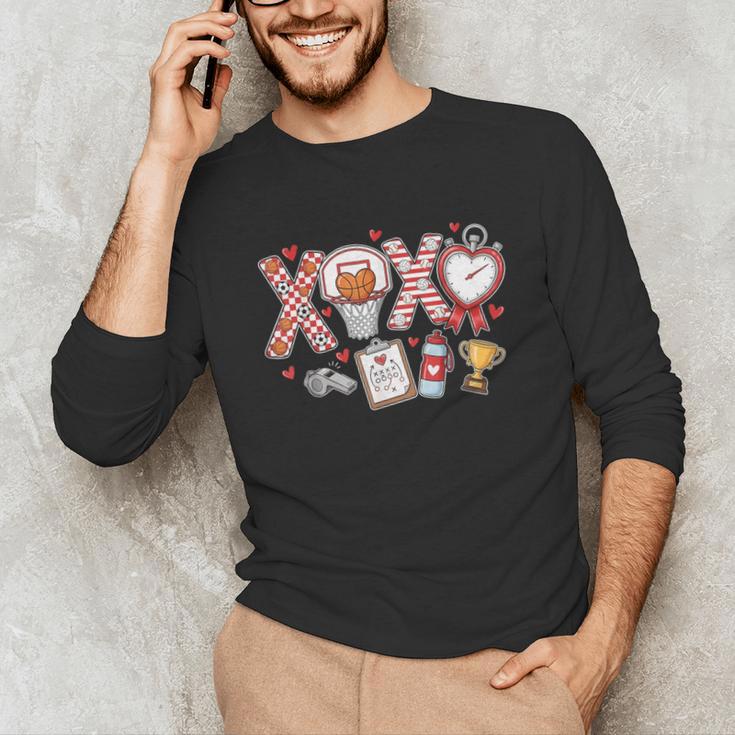 XOXO Physical Education Valentines Day Baseball Football Men Unisex Long Sleeve T-Shirt XOXO Physical Education Valentines Day Baseball Football Men Unisex Long Sleeve T-Shirt