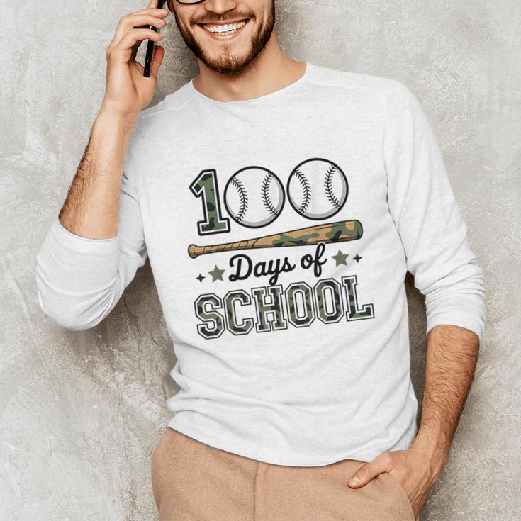 100 Days Of School Baseball Camo Boys School Teacher Unisex Long Sleeve T-Shirt 100 Days Of School Baseball Camo Boys School Teacher Unisex Long Sleeve T-Shirt