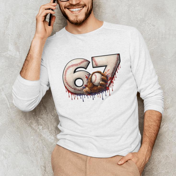 6 7 Six Seven American Baseball Graphic Unisex Long Sleeve T-Shirt