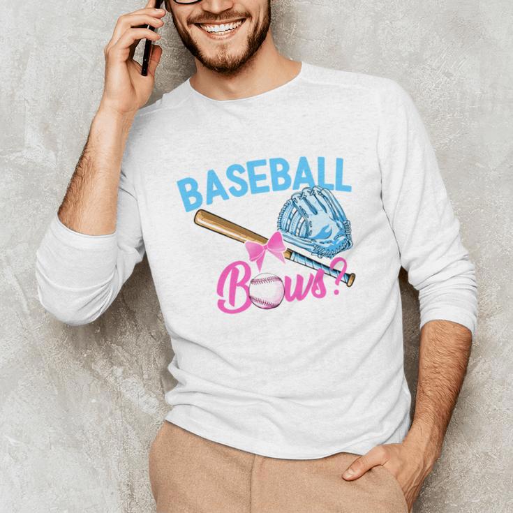 Baseball Or Bows Brother Loves You Gender Reveal Boy Or Girl Unisex Long Sleeve T-Shirt Baseball Or Bows Brother Loves You Gender Reveal Boy Or Girl Unisex Long Sleeve T-Shirt