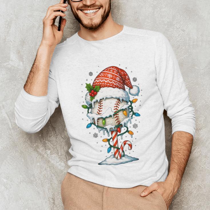 Baseball Christmas Ball Hat Snow Winter Premium Tri-Blend Unisex Long Sleeve T-Shirt