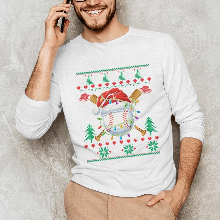 Baseball Christmas Ugly Sweater Santa Sport Men Kids Unisex Long Sleeve T-Shirt Baseball Christmas Ugly Sweater Santa Sport Men Kids Unisex Long Sleeve T-Shirt