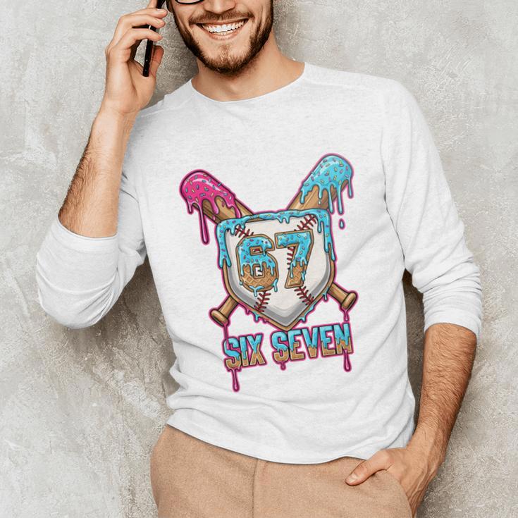 Baseball Drip Number 67 Player 6-7 Six Seven Meme Gen Alpha Unisex Long Sleeve T-Shirt Baseball Drip Number 67 Player 6-7 Six Seven Meme Gen Alpha Unisex Long Sleeve T-Shirt