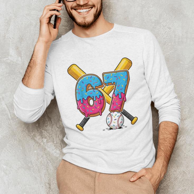 Baseball Drip Number 67 Player 67th Birthday Meme Gen Alpha Unisex Long Sleeve T-Shirt
