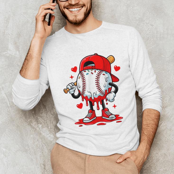 Baseball Drip Valentines Unisex Long Sleeve T-Shirt