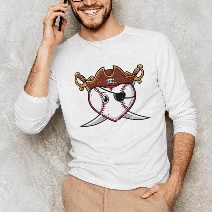 Baseball Heart Pirate Hat Crossed Swords Men Boys Kids Youth Premium Tri-Blend Unisex Long Sleeve T-Shirt Baseball Heart Pirate Hat Crossed Swords Men Boys Kids Youth Premium Tri-Blend Unisex Long Sleeve T-Shirt