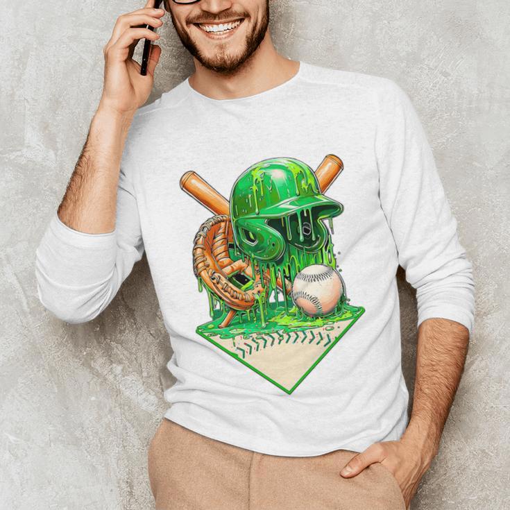 Baseball Life Style Ice Cream Drip Green Premium Tri-Blend Unisex Long Sleeve T-Shirt