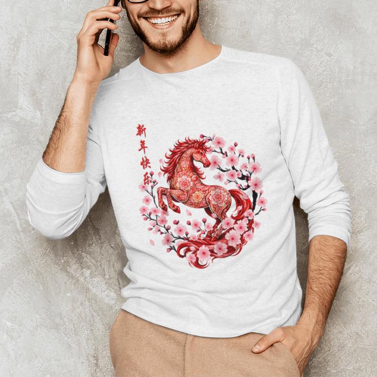 Chinese New Year 2026 Year Of The Horse Raglan Baseball Tee Unisex Long Sleeve T-Shirt