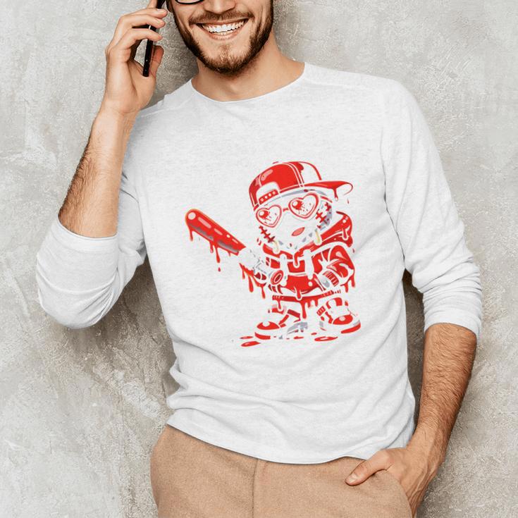 Drippy Baseball Mascot Valentine Heart Glasses Cartoon Unisex Long Sleeve T-Shirt Drippy Baseball Mascot Valentine Heart Glasses Cartoon Unisex Long Sleeve T-Shirt