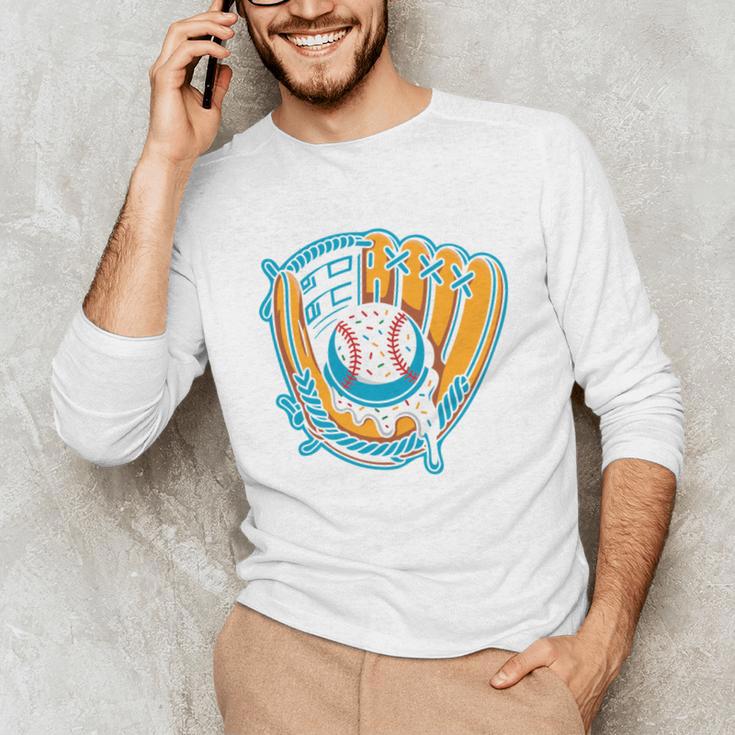 Ice Cream Baseball Mitt Drippy Scoop Baseball Sports Unisex Long Sleeve T-Shirt Ice Cream Baseball Mitt Drippy Scoop Baseball Sports Unisex Long Sleeve T-Shirt