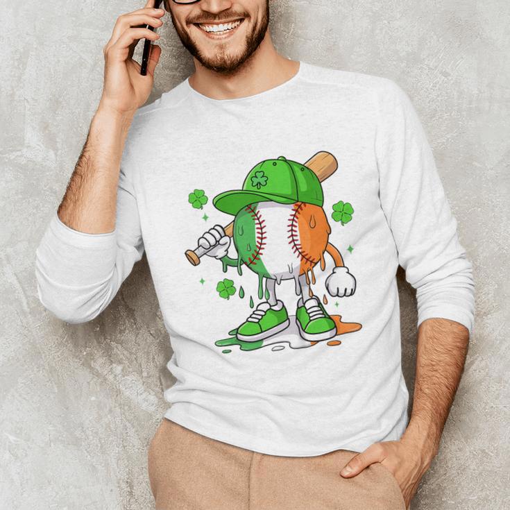 Kids Boys St Patricks Day Irish Flag Kids Baseball Ice Cream Drip Unisex Long Sleeve T-Shirt Kids Boys St Patricks Day Irish Flag Kids Baseball Ice Cream Drip Unisex Long Sleeve T-Shirt