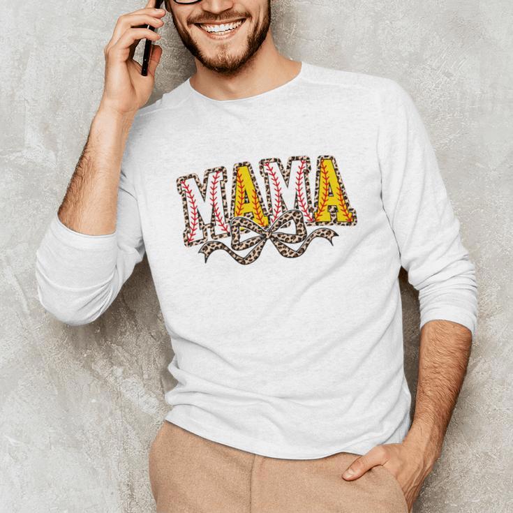 Leopard Baseball Softball Mama Bow Softball Baseball Mom Unisex Long Sleeve T-Shirt Leopard Baseball Softball Mama Bow Softball Baseball Mom Unisex Long Sleeve T-Shirt