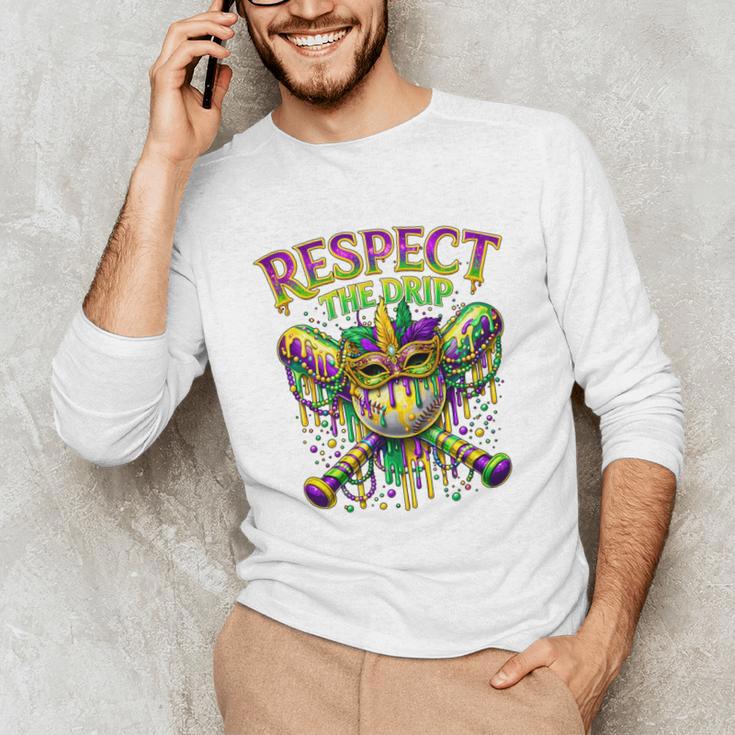 Respect The Drip Mardi Gras Baseball Ice Cream Boys Carnival Unisex Long Sleeve T-Shirt Respect The Drip Mardi Gras Baseball Ice Cream Boys Carnival Unisex Long Sleeve T-Shirt