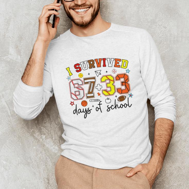 I Survived 6733 Days Baseball Football Softball 100 Days Unisex Long Sleeve T-Shirt I Survived 6733 Days Baseball Football Softball 100 Days Unisex Long Sleeve T-Shirt